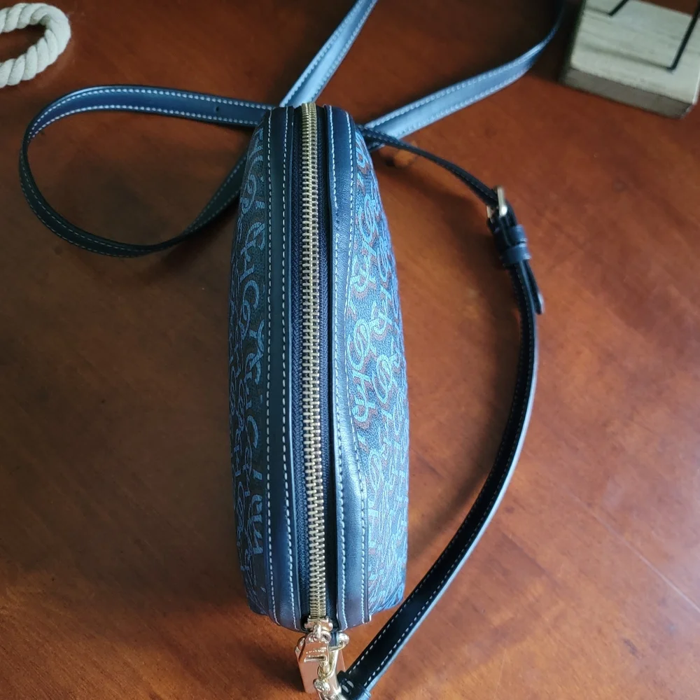 Coach CF343 Madi Dome Monogram Blue Coated Canvas Crossbody Bag